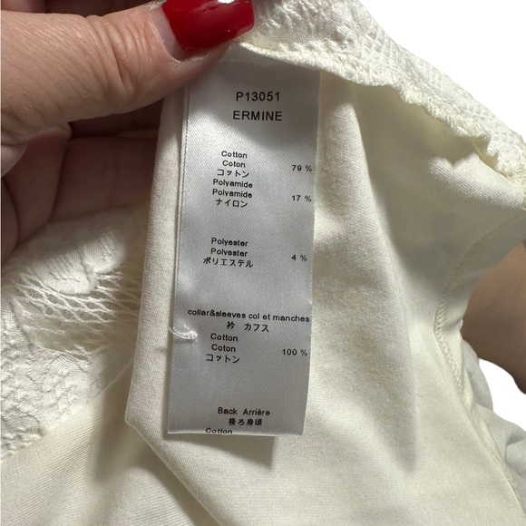 Anne Fontaine Ermine blouse NWT in moon white. Size 36 (equivalent to 0/2) - Picture 9 of 16